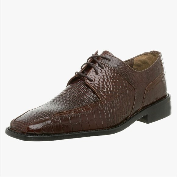 Stacy Adams Palladin Brown Snake Print Leather Bike Toe Oxford Dress Shoes, Sz 8 main image 11